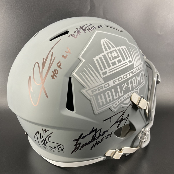 HOF - Multi Signed Replica Slate HOF Speed Helmet Signed by 2024 HOF Ind...