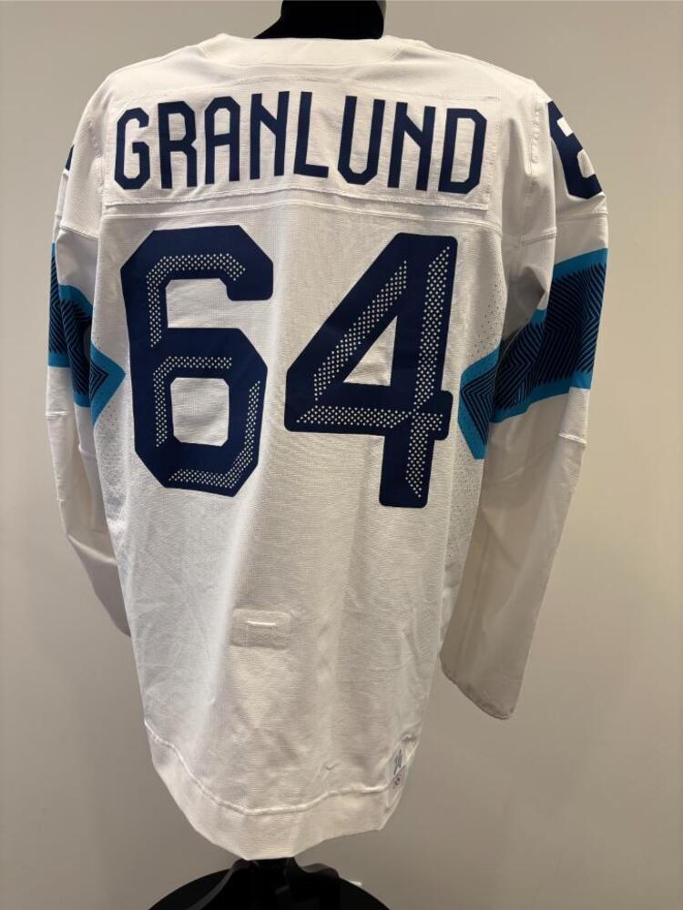Mikael Granlund Finland Game-Used White Jersey worn v. Slovakia on February 11, 2026, as a part of the 2026 Milano Cortina Winter Games.