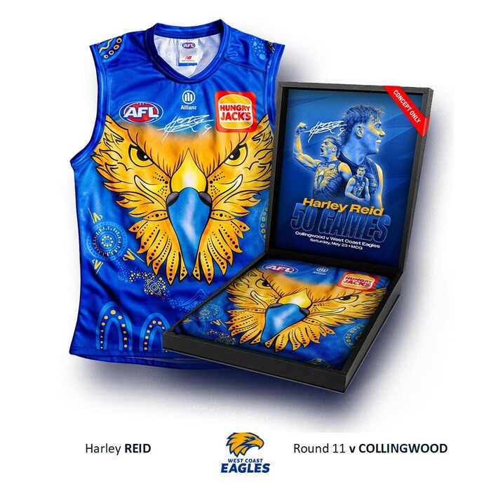 Photo of Harley Reid #9 Waalitj Marawar 50th AFL Game Milestone Match-Worn Guernsey