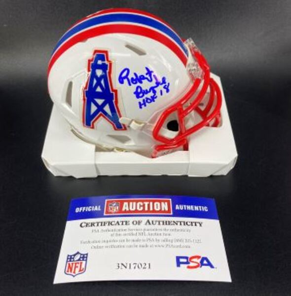 HOF - Oilers Robert Brazile Signed Mini Helmet