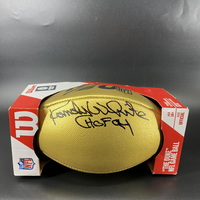 HOF - Cowboys Randy White Signed Gold Football with 100 Season Logo