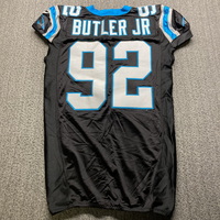 STS - Panthers Vernon Butler Jr. Game Used Jersey (11/13/17) Size 52 Wit...