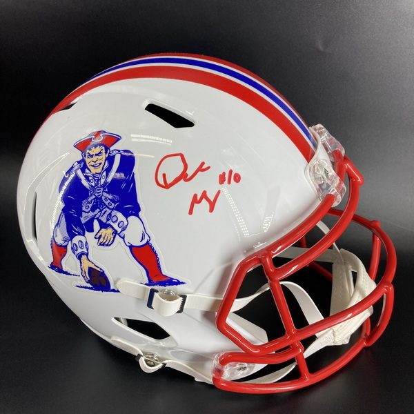 NFL - Patriots Drake Maye Signed Throwback Replica Speed Helmet