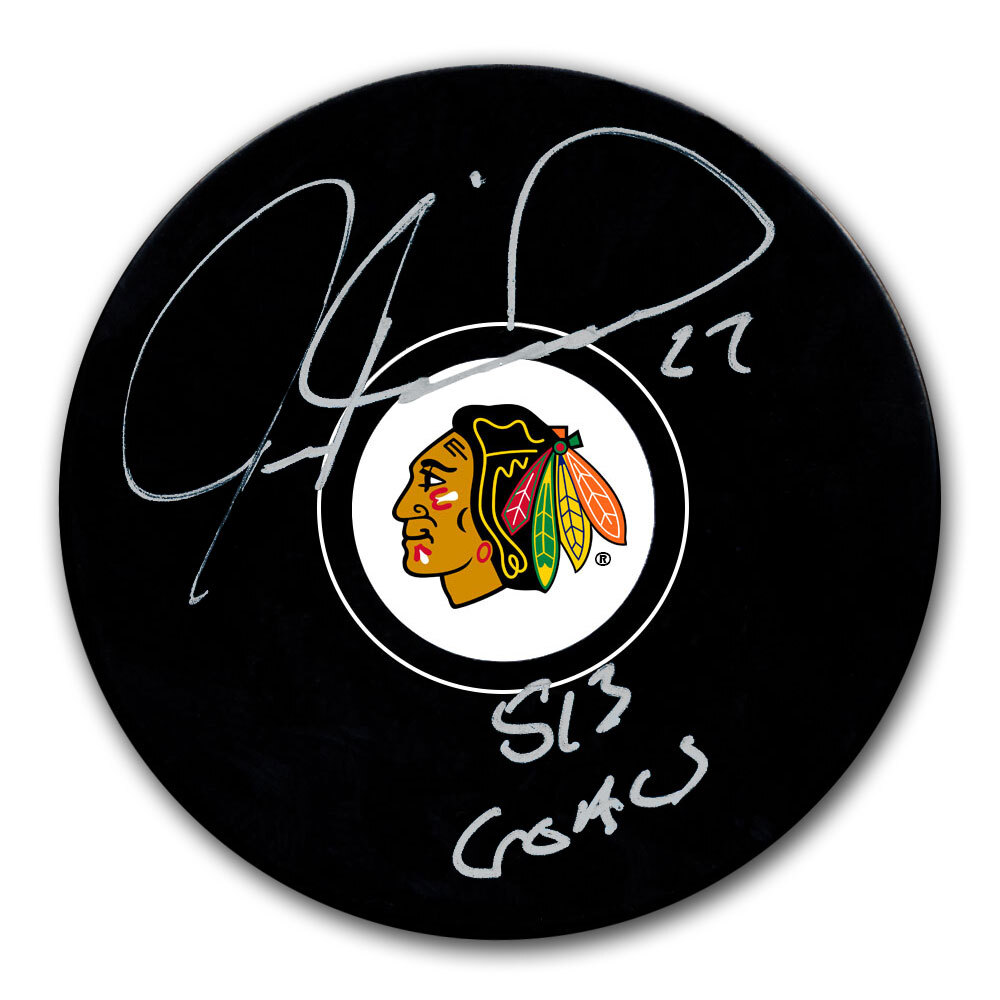 Jeremy Roenick Autographed Chicago Blackhawks Hockey Puck - 513 Goals