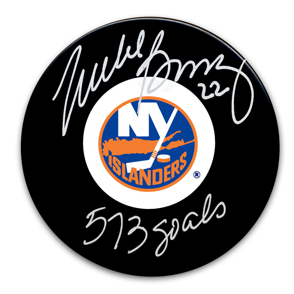 Mike Bossy New York Islanders 573 Goals Autographed Puck