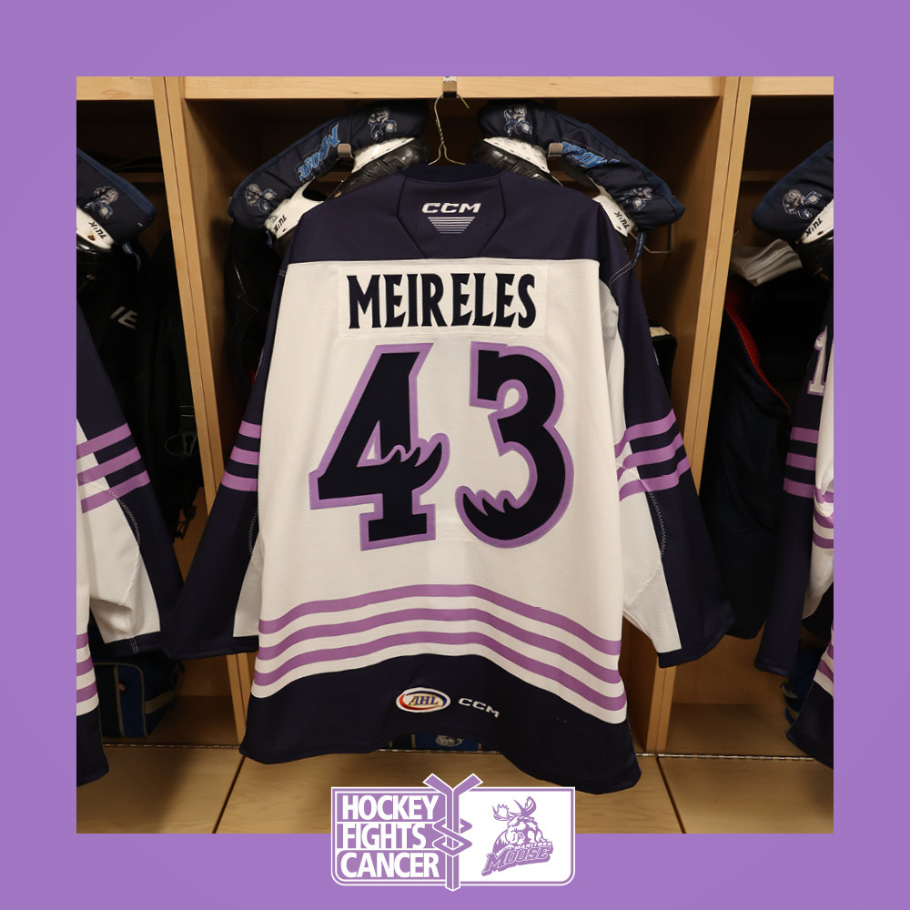 GREG MEIRELES Game Worn Hockey Fights Cancer Jersey 