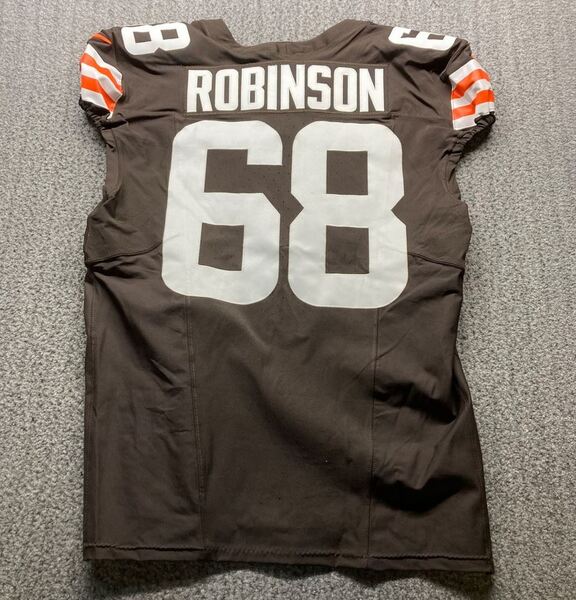 London Games - Browns Cam Robinson Game Worn Jersey (10/05/2025) Size 48...