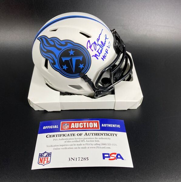 HOF - Titans Bruce Matthews Signed Mini Helmet