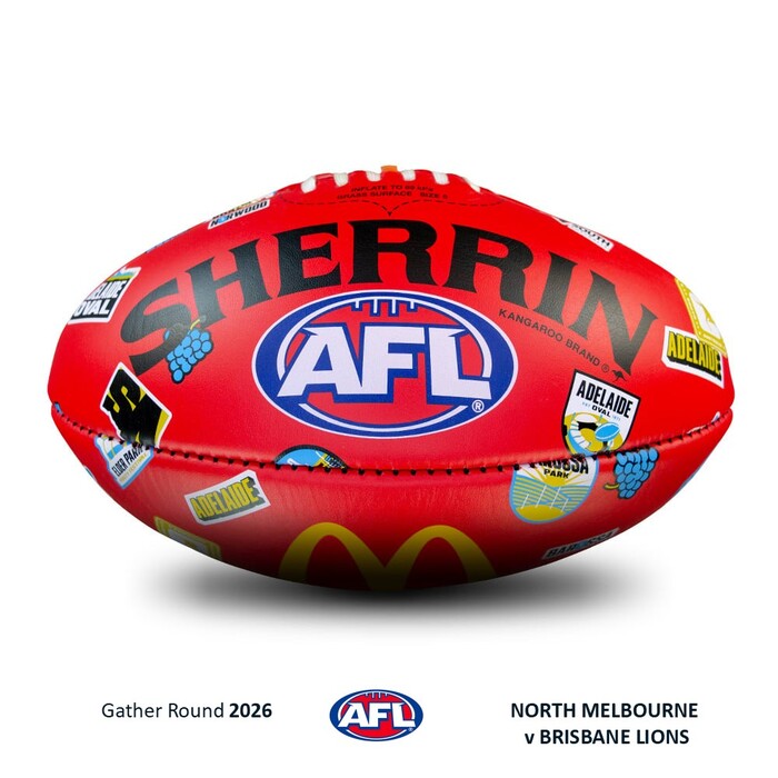 Photo of North Melbourne v Brisbane Lions 2026 Gather Round Match-Used Football