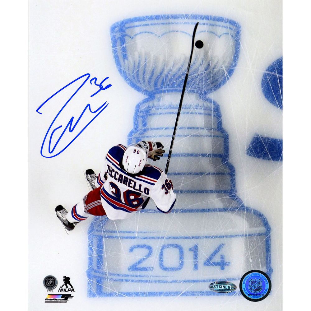 Mats Zuccarello New York Rangers Autographed 'Skating Over 2014 Stanley Cup Logo' 8x10 Photo