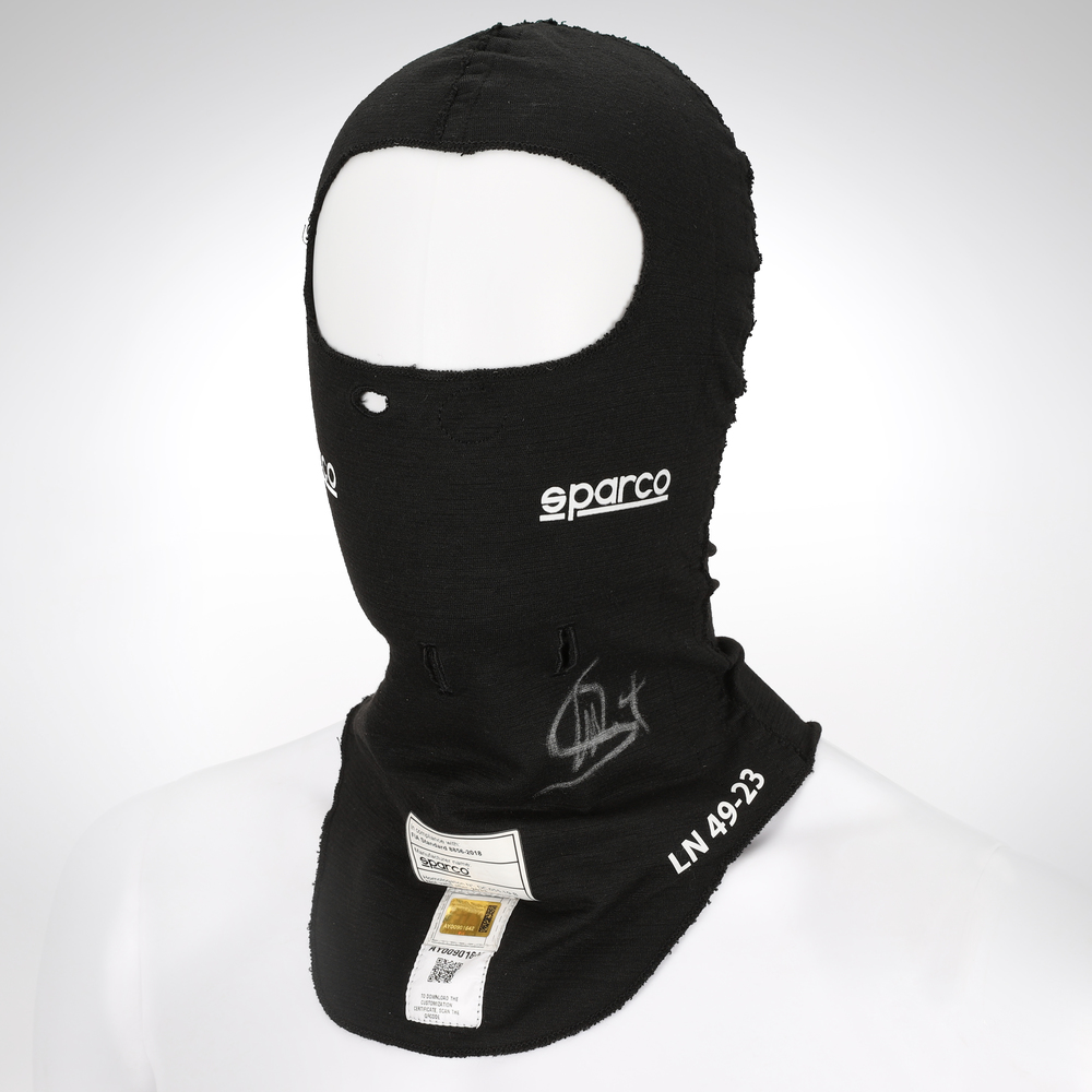 Lando Norris 2023 McLaren F1 Team Signed Race Used Balaclava Spanish
