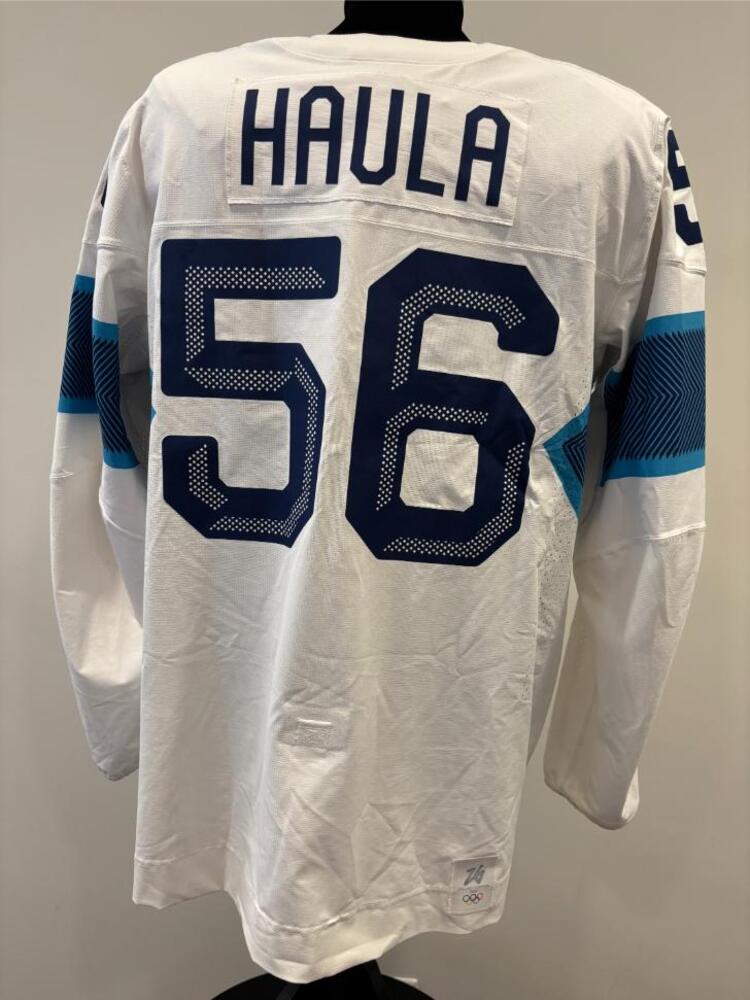 Erik Haula Finland Game-Used White Jersey worn v. Slovakia on February 11, 2026, as a part of the 2026 Milano Cortina Winter Games.