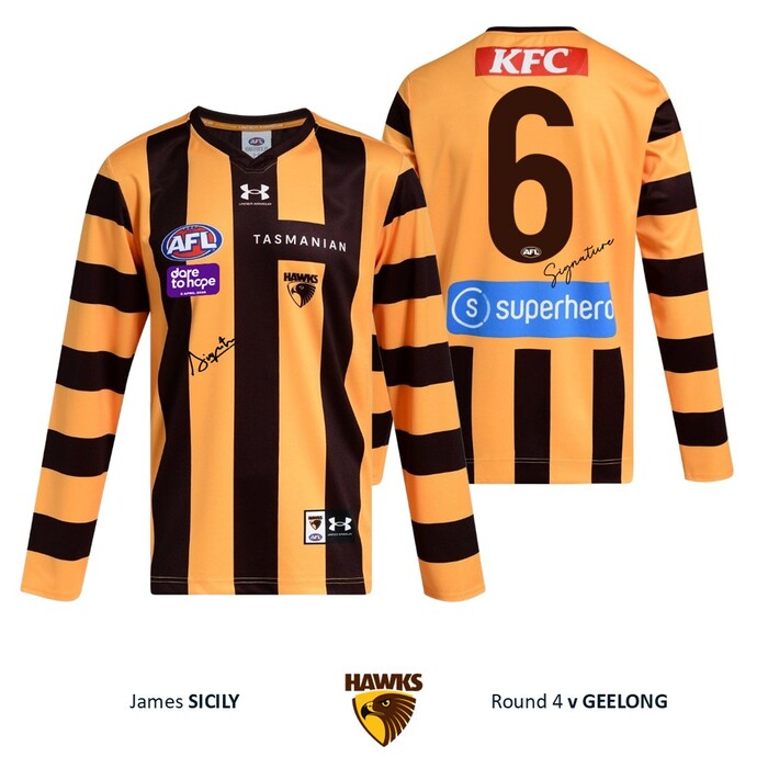 Photo of James Sicily #6 Hawthorn 2026 Dare to Hope Guernsey