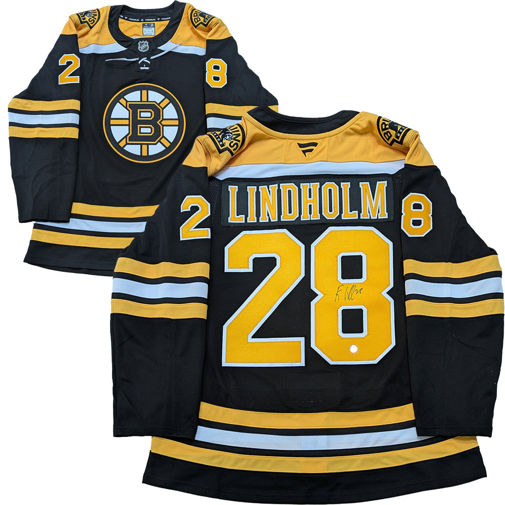 Elias Lindhom Autographed Boston Bruins Pro Jersey