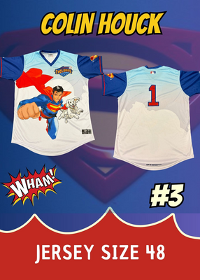 #3 Colin Houck Game Used Superman Jersey (Size 48)