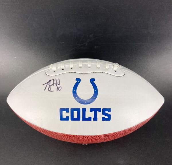 Colts - Adonai Mitchell Signed Composite Football with Colts Logo (Not A...