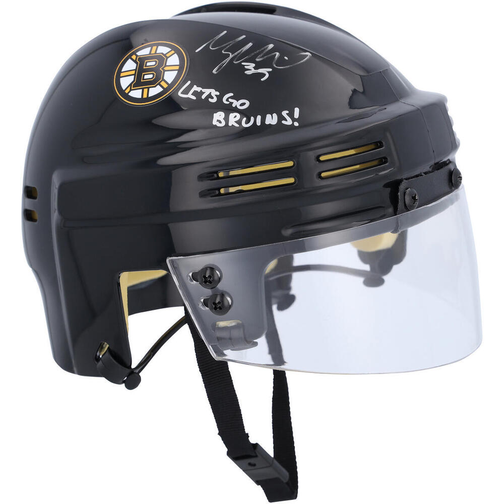 Morgan Geekie Boston Bruins Autographed Black Mini Helmet with 