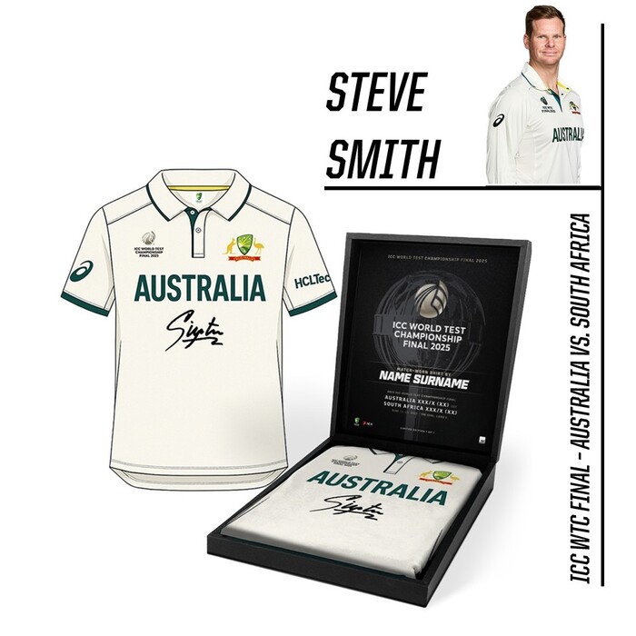 Steve Smith 2025 WTC Final Match-Worn Shirt