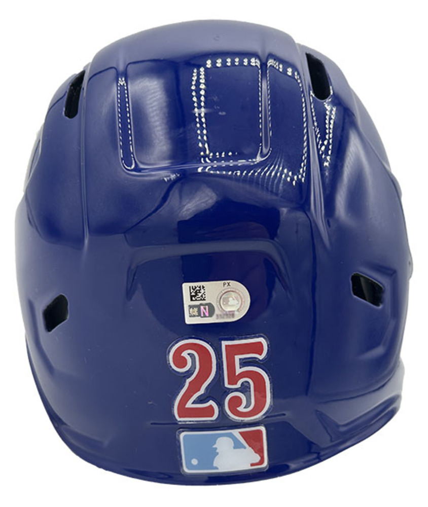 chicago cubs motorcycle helmet Moises Ballesteros Team-Issued Blues Alternate Helmet - 2025 Season - Size:  7 1/4