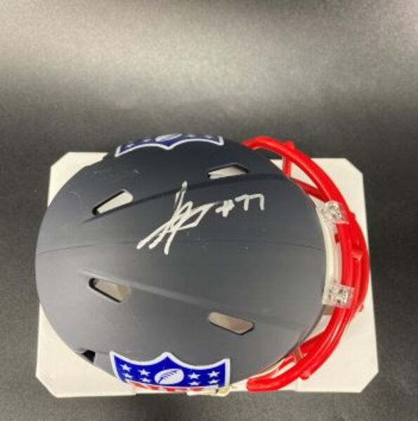 NFL - Eagles Anim Dankwah Signed Blue Shield Mini Helmet