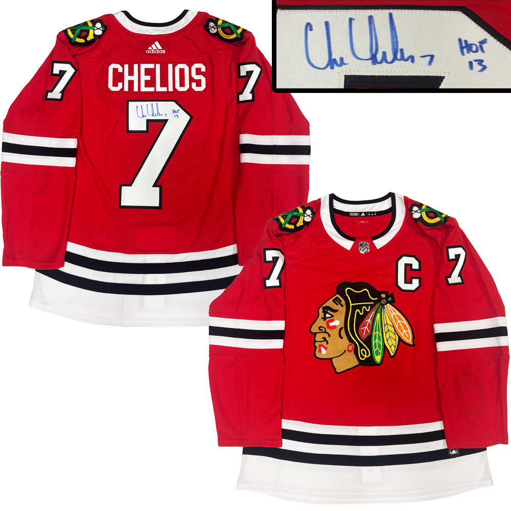 CHRIS CHELIOS Signed Chicago Blackhawks Red Adidas PRO Jersey - HOF 13