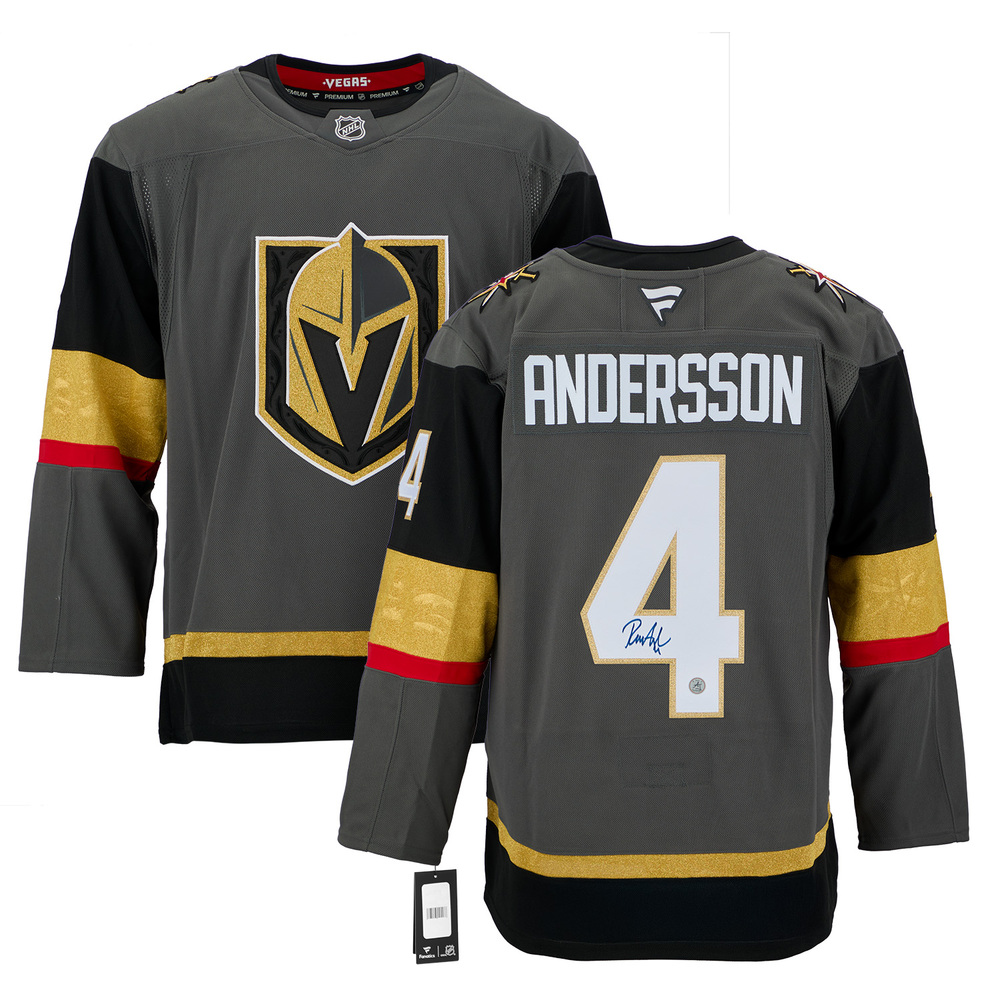 Rasmus Andersson Signed Vegas Golden Knights Alt Grey Fanatics Premium Jersey