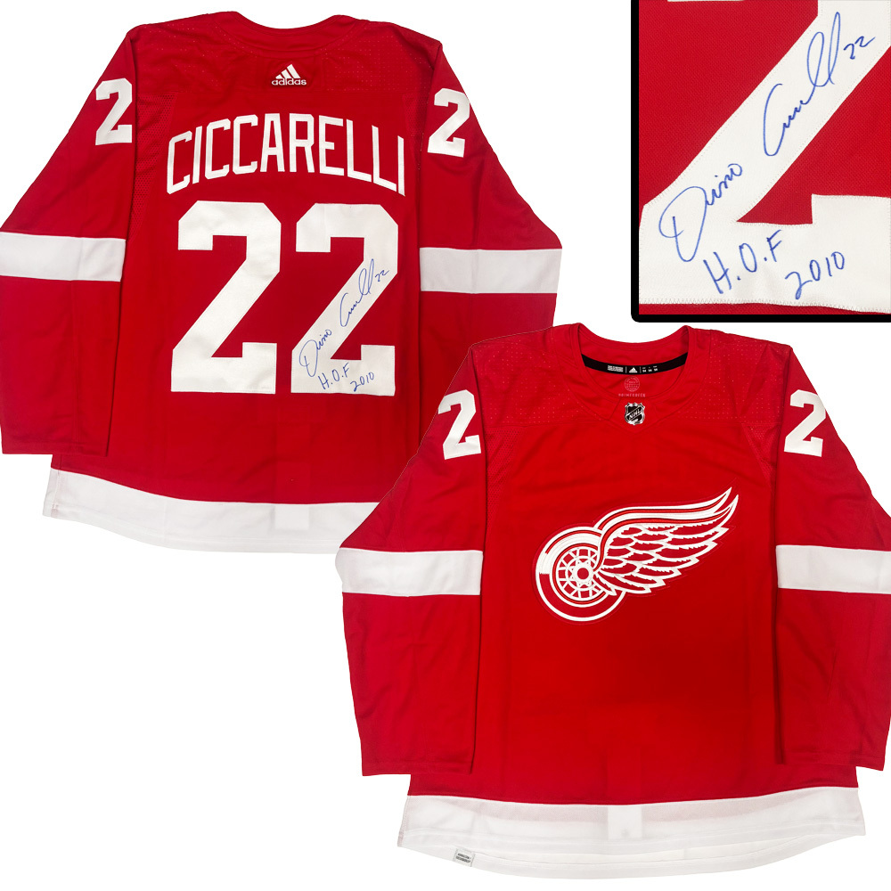 DINO CICCARELLI Signed Detroit Red Wings Red Adidas PRO Jersey - HOF 2010