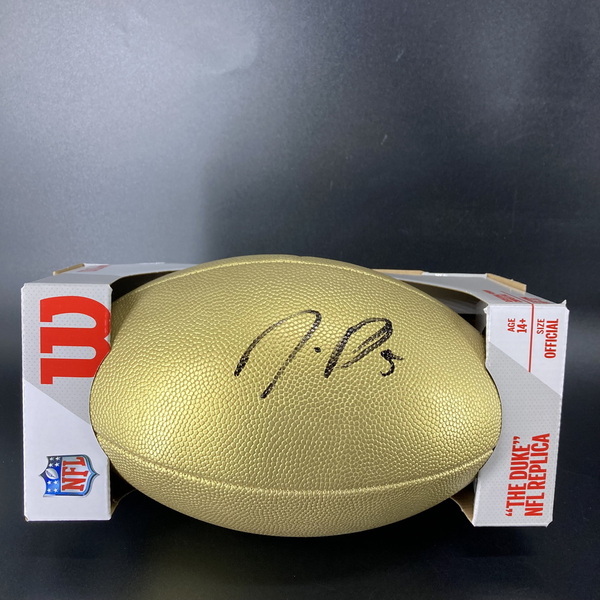 NFL - Commanders Jayden Daniels Signed Gold Composite Football