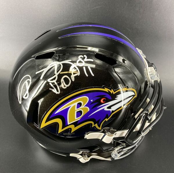 HOF - Ravens Shannon Sharpe Signed Replica Speed Helmet