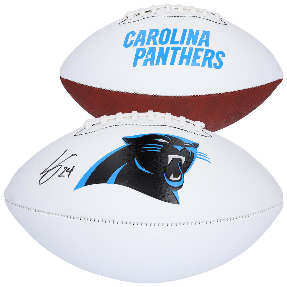 Seth Jarvis Carolina Hurricanes Autographed Carolina Panthers White Panel Football 
