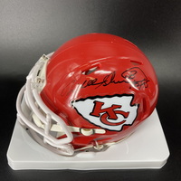 HOF - Chiefs Will Shields Signed Mini Helmet with HOF 15 Inscription