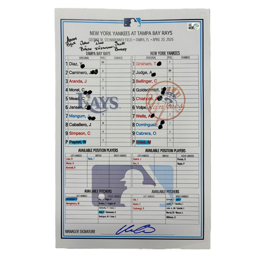 2015 MLB GAME USED LINE-UP CARDラインナップカード 2015 MLB GAME USED LINE-UP CARDラインナップカード Game Used