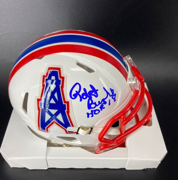 HOF - Oilers Robert Brazile Signed Mini Helmet