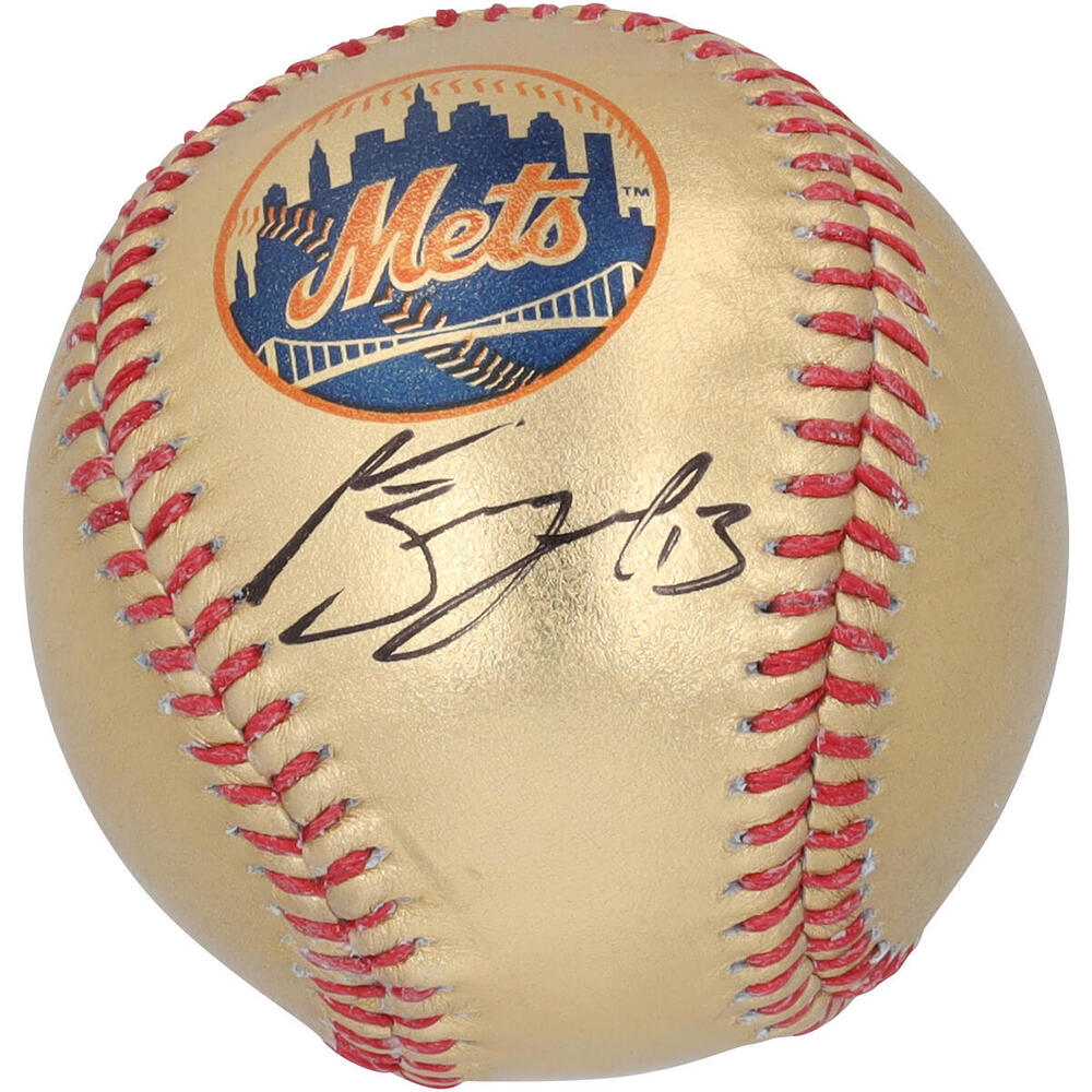 Mat Barzal New York Islanders Autographed New York Mets Gold Baseball 