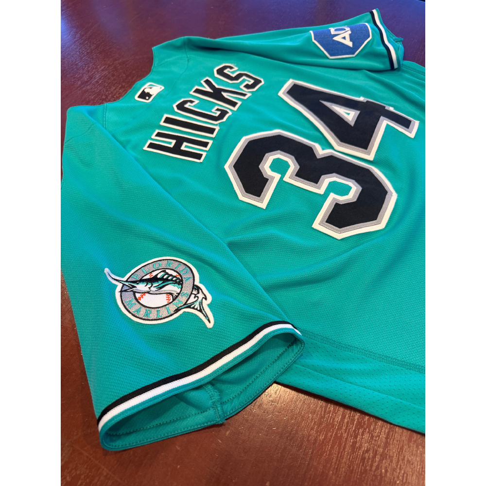 Liam Hicks Game-Used Teal Jersey from 2026 Season - Miami Marlins