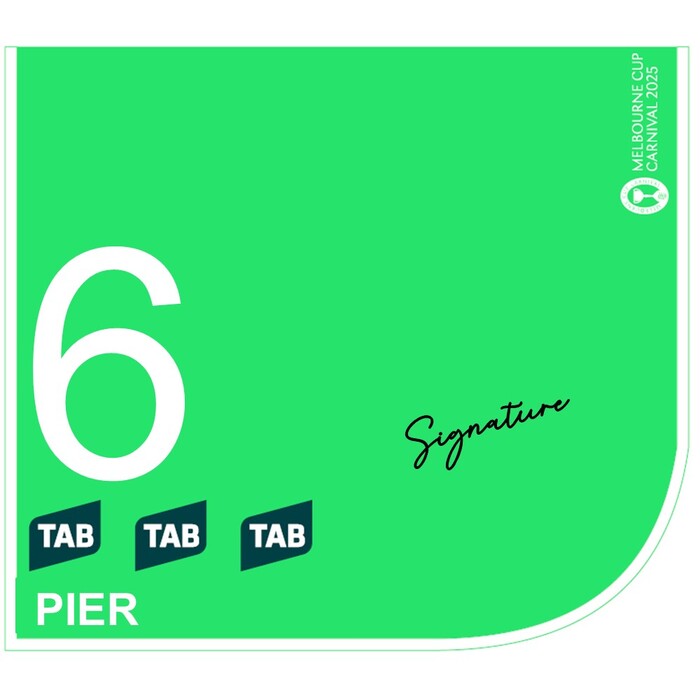 Photo of #6 Pier - Ethan Brown Signed TAB Champions Stakes Saddlecloth