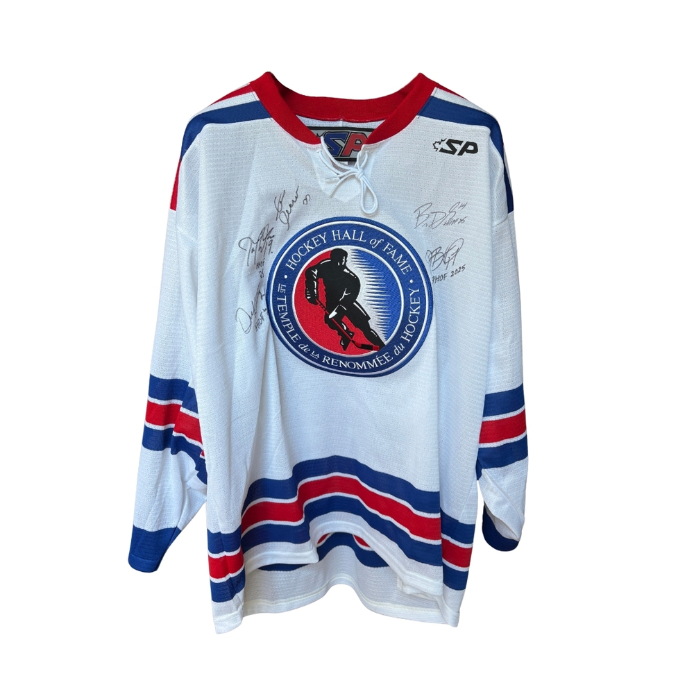 Zdeno Chara, Duncan Keith, Joe Thornton, Jennifer Botterill, Brianna Decker AUTOGRAPHED Class of 2025 Jersey (Limited Edition - 2 of 2) Size XL, LAST ONE AVAILABLE