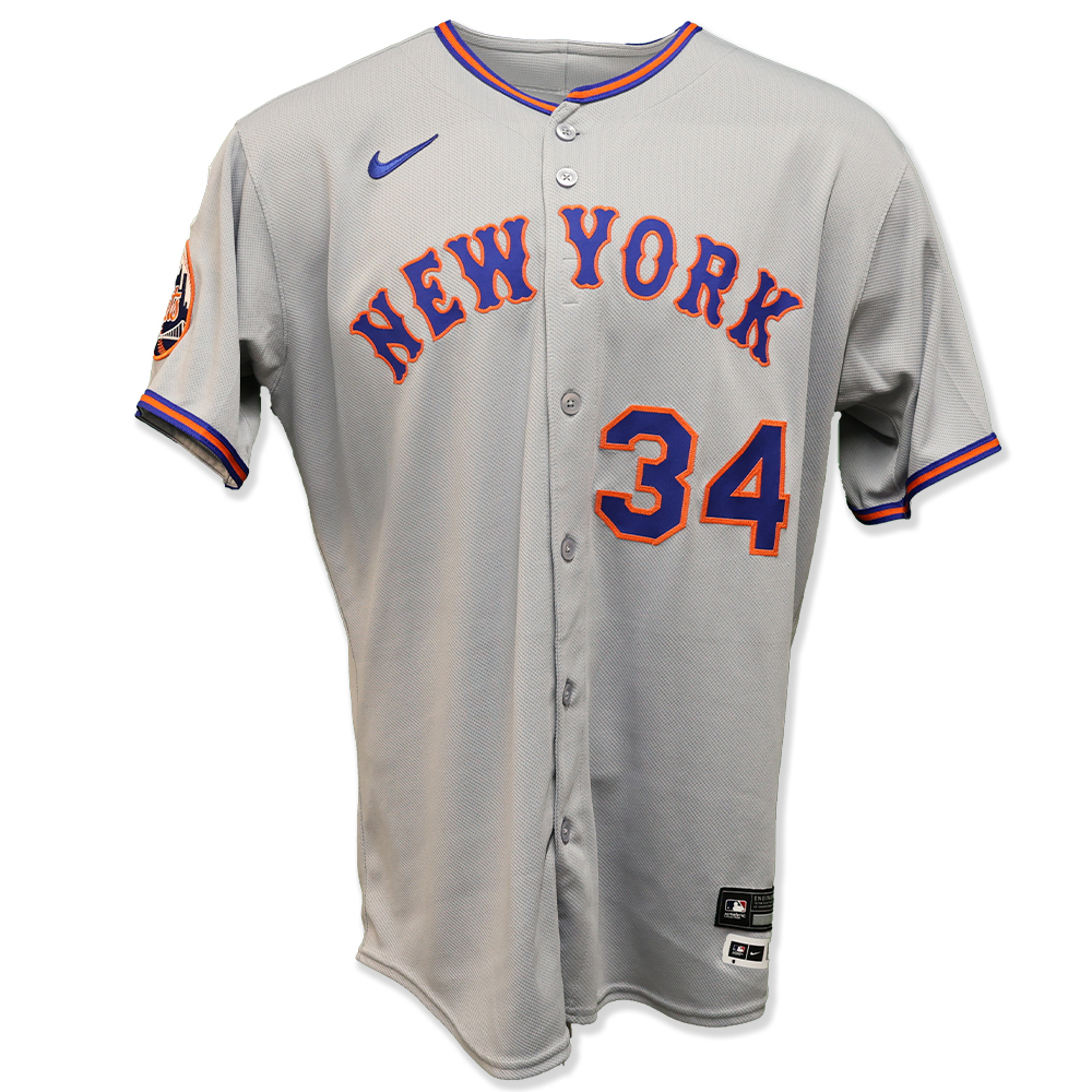 Kodai Senga #34 - Game-Used Road Grey Jersey - Authenticated to 2 Kodai Senga #34 - Game-Used Road Grey Jersey - Authenticated to 2