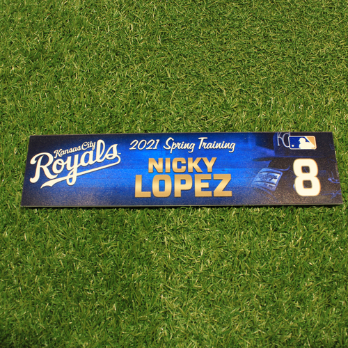 Team-Issued 2021 Spring Training Locker Tag: Nicky Lopez #8