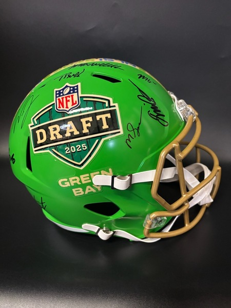 NFL - Multi Signed NFL Draft Replica Speed Helmet Signed by Cam Ward, As...