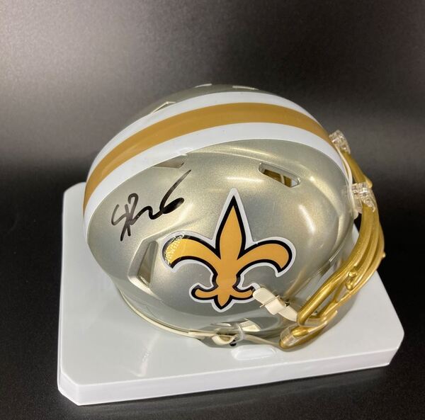 NFL - Saints Spencer Rattler Signed Flash Mini Helmet