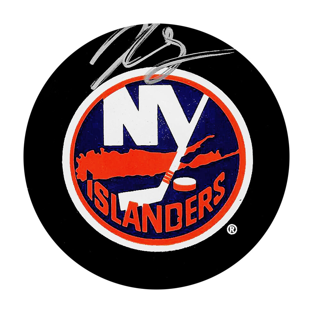 Matthew Schaefer Autographed New York Islanders Hockey Puck