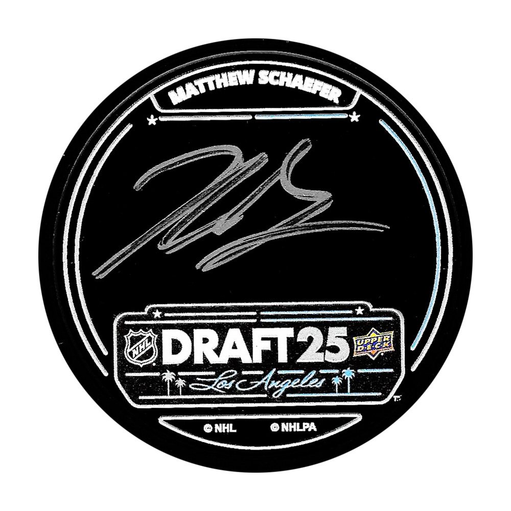 Matthew Schaefer Autographed 2025 NHL Entry Draft Puck