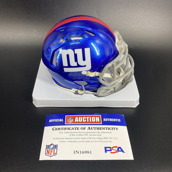NFL - Giants Cam Skattabo Signed Mini Helmet