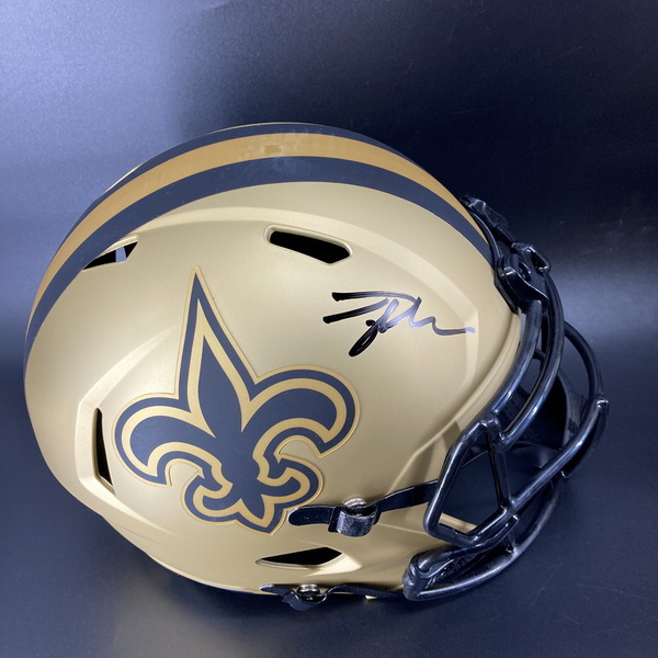 NFL - Saints Tyler Shough Signed Rave Replica Speed Helmet