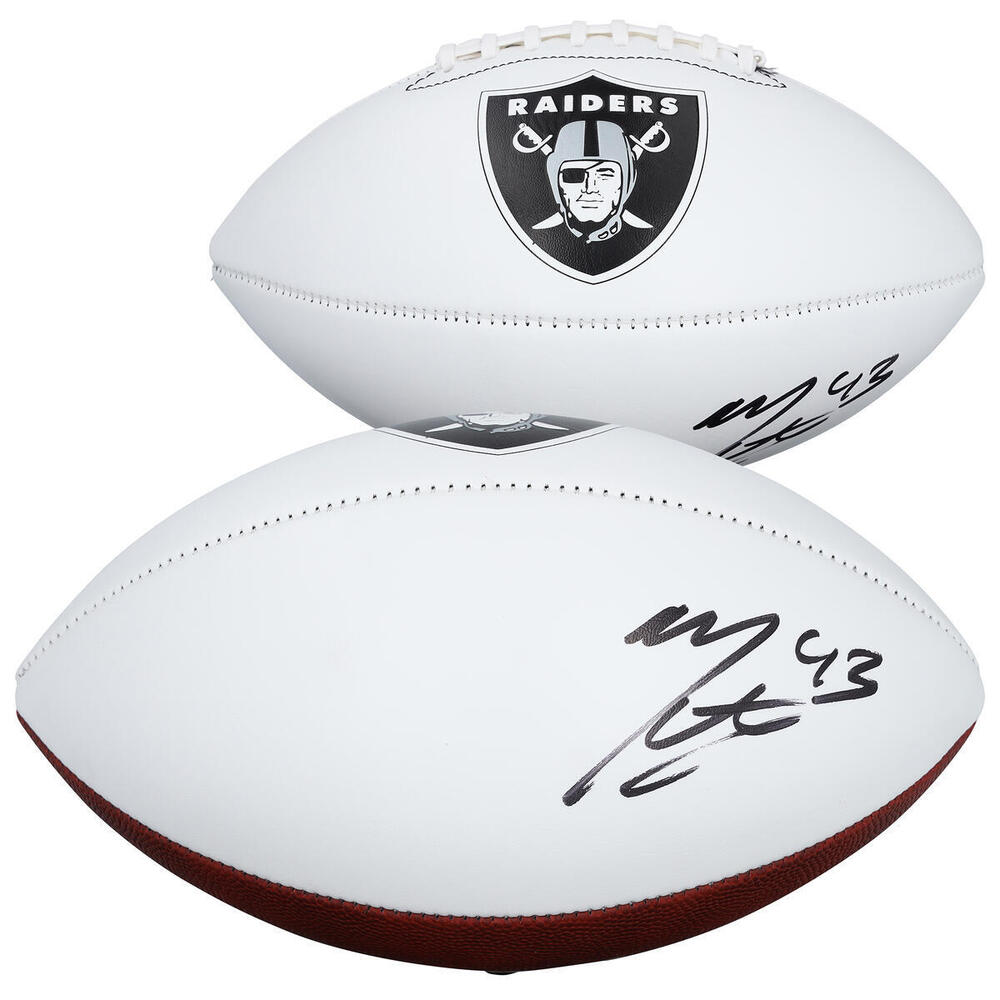 Mitch Marner Vegas Golden Knights Autographed Las Vegas Raiders White Panel Football 