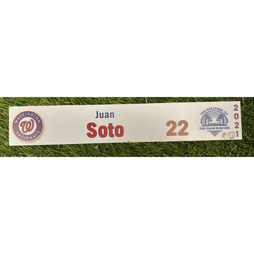 Juan Soto 2021 Game-Used Spring Training Locker Tag