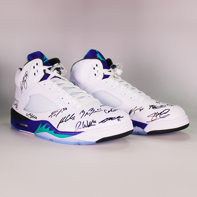 2025 Las Vegas Aviators 90's Night Team Autographed Air Jordan 5 Shoes