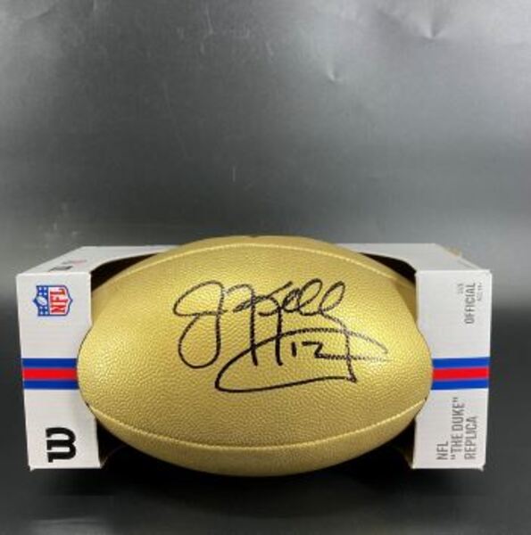 HOF - Bills Jim Kelly Signed Gold Composite Football