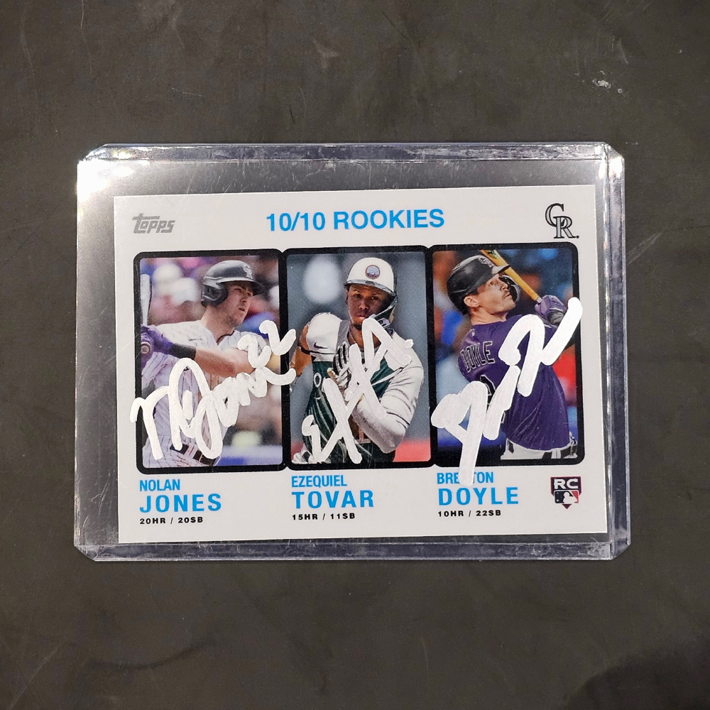 Rockies 10/10 Rookies Topps Baseball Card Signed by Nolan Jones